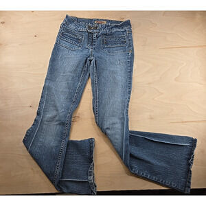 Paris Blues Womens Jeans Y2K Bootcut Low Rise Denim Size 1 Hippie Retro Wide Leg